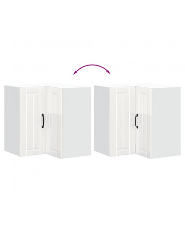 Pensile da Cucina ad Angolo Lucca Bianco Lucido in Truciolato