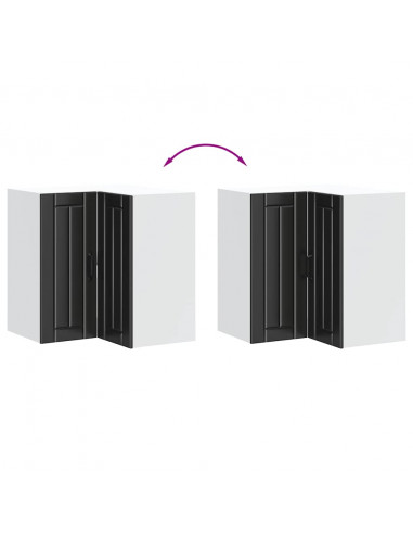 Pensile da Cucina ad Angolo Lucca Nero in Legno Multistrato