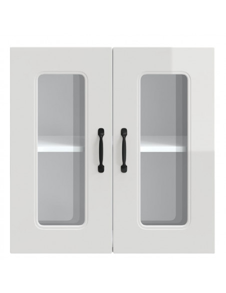 Pensile da Cucina con Porta in Vetro Kalmar Bianco Lucido
