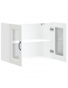 Pensile da Cucina con Porta in Vetro Kalmar Bianco Truciolato