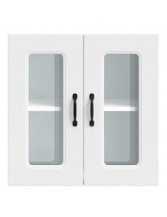 Pensile da Cucina con Porta in Vetro Kalmar Bianco Truciolato