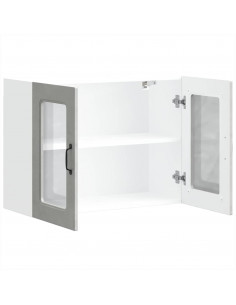 Pensile da Cucina con Porta in Vetro Kalmar Grigio Cemento