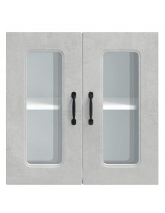 Pensile da Cucina con Porta in Vetro Kalmar Grigio Cemento