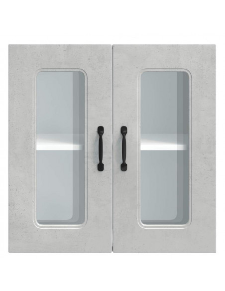 Pensile da Cucina con Porta in Vetro Kalmar Grigio Cemento