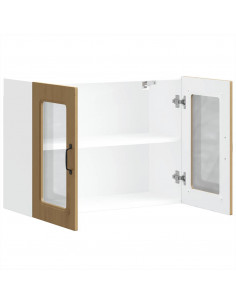 Pensile da Cucina con Porta in Vetro Kalmar Rovere Artigianale