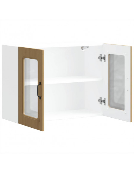 Pensile da Cucina con Porta in Vetro Kalmar Rovere Artigianale