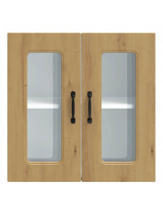 Pensile da Cucina con Porta in Vetro Kalmar Rovere Artigianale