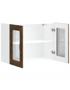 Pensile da Cucina con Porta in Vetro Kalmar Rovere Fumo