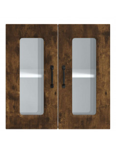 Pensile da Cucina con Porta in Vetro Kalmar Rovere Fumo