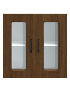 Pensile da Cucina con Porta in Vetro Kalmar Rovere Marrone