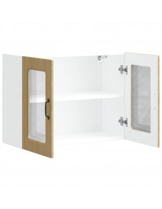 Pensile da Cucina con Porta in Vetro Kalmar Rovere Sonoma