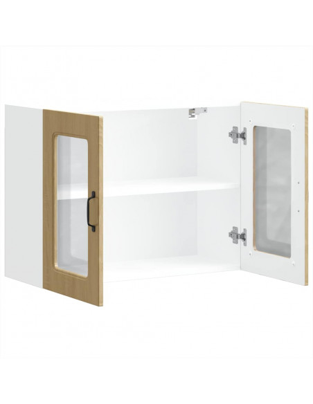 Pensile da Cucina con Porta in Vetro Kalmar Rovere Sonoma