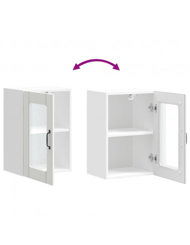 Pensile da Cucina con Porta in Vetro Lucca Bianco