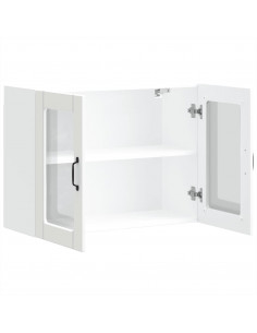 Pensile da Cucina con Porta in Vetro Lucca Bianco Truciolato