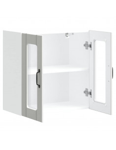 Pensile da Cucina con Porta in Vetro Lucca Bianco Truciolato