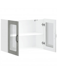 Pensile da Cucina con Porta in Vetro Lucca Grigio Cemento