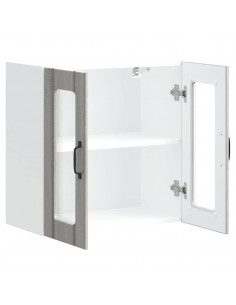 Pensile da Cucina con Porta in Vetro Lucca Grigio Sonoma