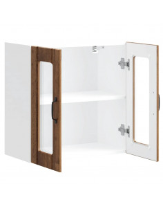 Pensile da Cucina con Porta in Vetro Lucca Legno Vecchio