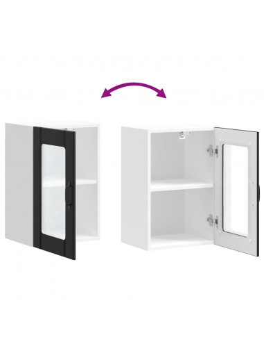 Pensile da Cucina con Porta in Vetro Lucca Nero