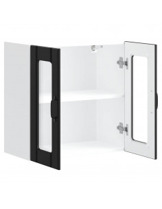 Pensile da Cucina con Porta in Vetro Lucca Nero Truciolato