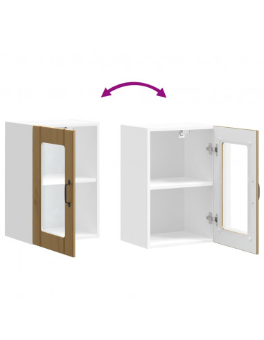 Pensile da Cucina con Porta in Vetro Lucca Rovere Artigianale