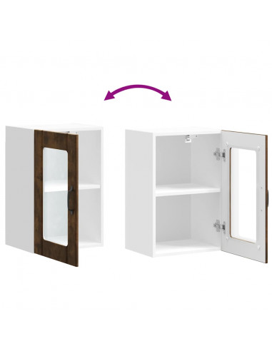 Pensile da Cucina con Porta in Vetro Lucca Rovere Fumo