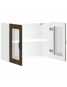 Pensile da Cucina con Porta in Vetro Lucca Rovere Fumo