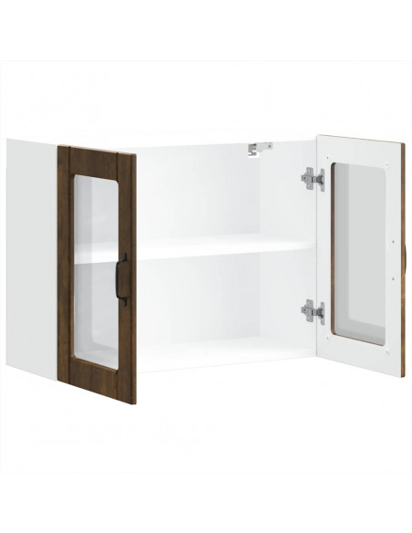 Pensile da Cucina con Porta in Vetro Lucca Rovere Fumo