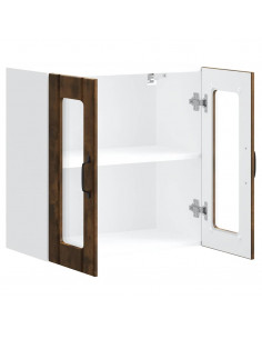 Pensile da Cucina con Porta in Vetro Lucca Rovere Fumo