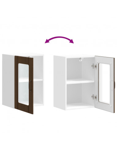 Pensile da Cucina con Porta in Vetro Lucca Rovere Marrone