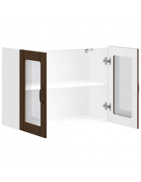 Pensile da Cucina con Porta in Vetro Lucca Rovere Marrone