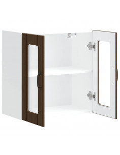 Pensile da Cucina con Porta in Vetro Lucca Rovere Marrone