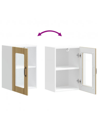 Pensile da Cucina con Porta in Vetro Lucca Rovere Sonoma