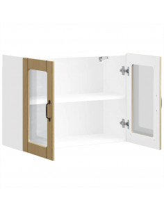 Pensile da Cucina con Porta in Vetro Lucca Rovere Sonoma