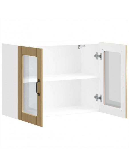 Pensile da Cucina con Porta in Vetro Lucca Rovere Sonoma