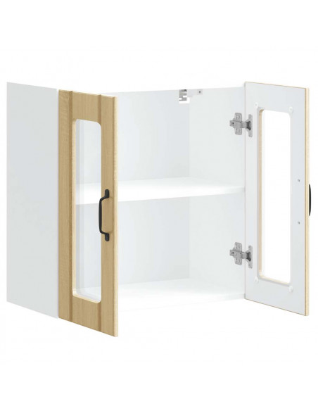 Pensile da Cucina con Porta in Vetro Lucca Rovere Sonoma