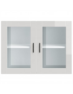 Pensile da Cucina con Porta in Vetro Porto Bianco Lucido