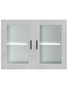 Pensile da Cucina con Porta in Vetro Porto Grigio Cemento