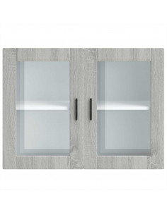 Pensile da Cucina con Porta in Vetro Porto Grigio Sonoma