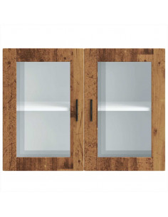 Pensile da Cucina con Porta in Vetro Porto Legno Vecchio