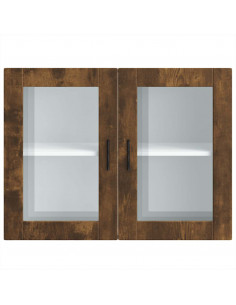 Pensile da Cucina con Porta in Vetro Porto Rovere Fumo