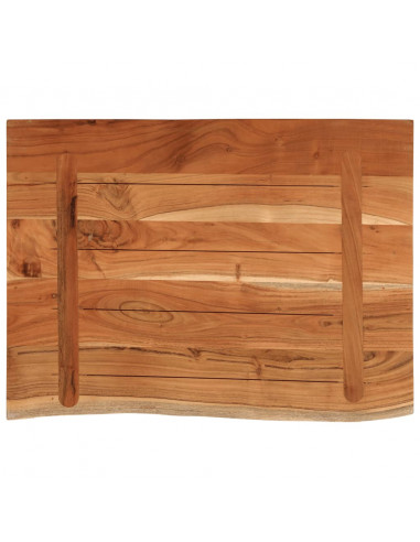 Piano Bagno 70x60x3,8 cm Rettangolare Legno Massello di Acacia