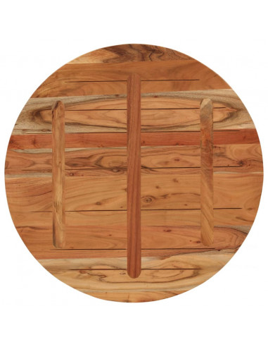 Piano per Tavolo Ø90x3,8 cm Rotondo in Legno Massello di Acacia