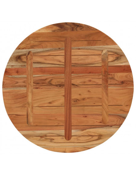 Piano per Tavolo Ø90x3,8 cm Rotondo in Legno Massello di Acacia