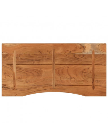 Piano Scrivania 120x60x2,5cm Rettangolare Legno Massello Acacia