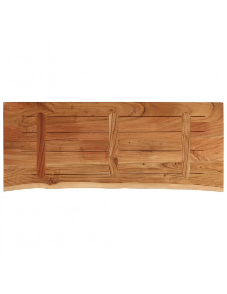 Piano Tavolo 110x40x3,8 cm Rettangolare Legno Acacia Bordi Vivi