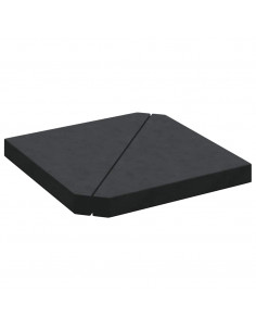 Piastre per Parasole 2 pz in Granito Triangolare 14 kg Nero 2