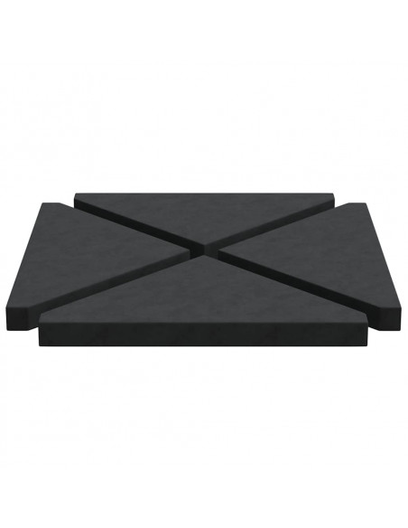 Piastre per Parasole 4 pz in Granito Triangolare 14 kg Nero