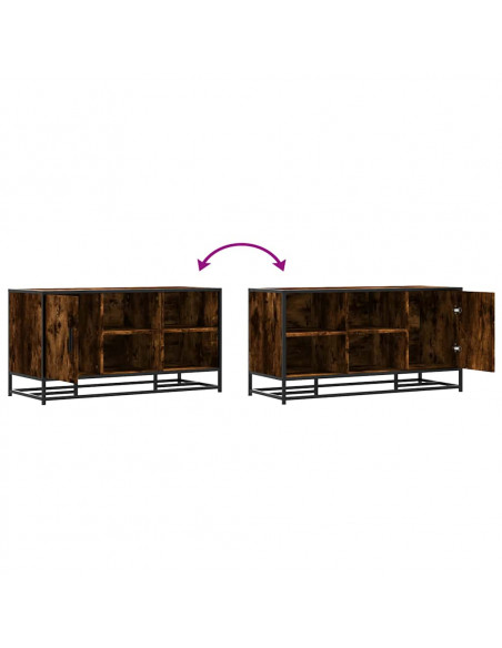 Scarpiera in Rovere Fumo 100x40x53,5 cm in Truciolato e Metallo