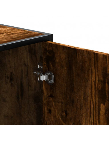 Scarpiera in Rovere Fumo 100x40x53,5 cm in Truciolato e Metallo